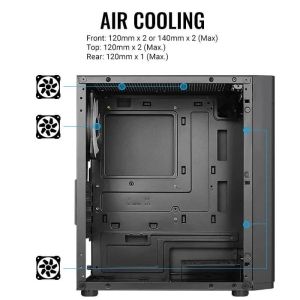 Cutie AeroCool Case mATX - Hexform-G-BK-v2 - 3 ventilatoare incluse