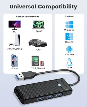 Orico USB3.0 HUB White - 3 x USB3.0, SD, TF - PAPW3AT-U3-015-WH