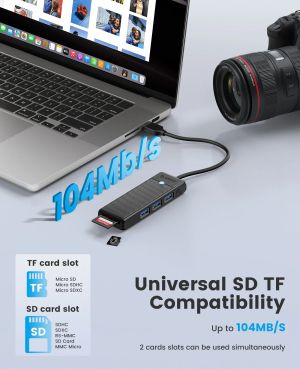 Orico USB3.0 HUB White - 3 x USB3.0, SD, TF - PAPW3AT-U3-015-WH