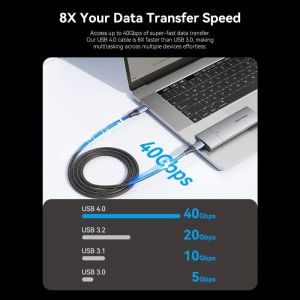 Vention USB4.0 Type-C/Type-C 40Gbps, 240W 1m - TAVHF