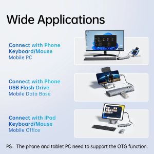 Orico Type-C Docking Station Power Distribution 100W - HDMI, Type-C x 1, USB3.0 x 2, USB 2.0 x 1, LAN 1000Mbps Gigabit, VGA - PW11-8PC-GY-EP