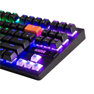 Marvo механична геймърска клавиатура Gaming Mechanical keyboard 87 keys, Orange caps TKL - KG901C