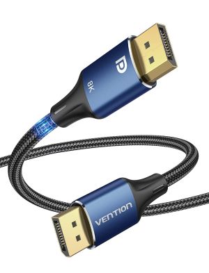 Vention Display Port 1.4 DP M / M 8K 2m - Cotton Braided, Blue Aluminum Alloy - HCELH