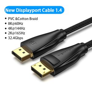 Vention Display Port 1.4 DP M / M 8K 2m - Cotton Braided, Black - HCCBH