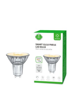 Woox смарт крушка Light - R5143 - WiFi Smart GU10 LED Clear Spot Bulb, 4.9W/50W, 345lm, Warm and Cool white