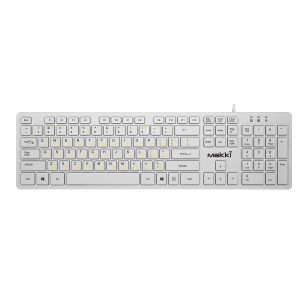 Makki нископрофилна кирилизирана клавиатура Keyboard USB BG - Low profile Chocolate - KB-C14 White