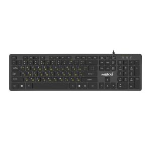 Makki нископрофилна кирилизирана клавиатура Keyboard USB BG - Low profile Chocolate - KB-C14 Black