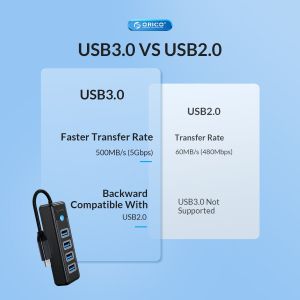 Orico HUB USB3.1 3 port - 2 x USB3.0, 1 x Type C, Black - PWC2U-C3-015-BK