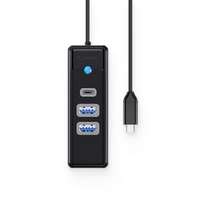 Orico хъб HUB USB3.1 3 port - 2 x USB3.0, 1 x Type C, Black - PWC2U-C3-015-BK