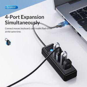 Orico HUB USB3.1 Type-C 4 port - 4 x USB3.0 Black - PW4U-C3-015-BK