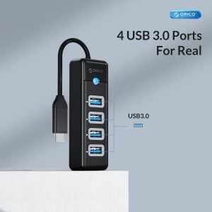 Orico хъб HUB USB3.1 Type-C 4 port - 4 x USB3.0 Black - PW4U-C3-015-BK