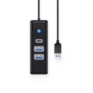 Orico хъб HUB USB3.0 3 port - 2 x USB3.0, 1 x Type C, Black - PWC2U-U3-015-BK