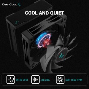 DeepCool охладител CPU Cooler AK400 Zero Dark Plus - Dual-Fan - LGA1700/AM5