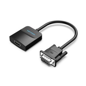 Vention адаптер Adapter VGA to HDMI with sound - Active converter with AUX-in and Micro USB power - ACNBB