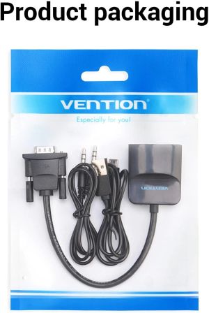 Vention адаптер Adapter VGA to HDMI with sound - Active converter with AUX-in and Micro USB power - ACNBB