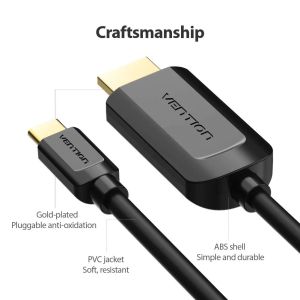 Vention кабел Cable Type-C to HDMI - 2.0m 4K Black - CGUBH