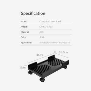 Orico PC Stand - Suport computer - Rezistent la apă, Negru - CPB3-BK