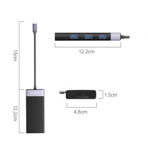 Orico докинг станция Type-C Docking Station Power Distribution 3.0 87W - HDMI, Type-C x 1, USB3.0 x 1, USB 2.0 x 2, LAN, SD, VGA, Audio - MDK-10P-BK