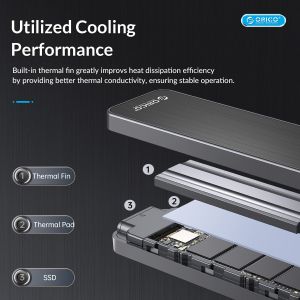 Orico външна кутия за диск Storage - Case - M.2 NVMe M key - USB3.1 Gen2 Type-C, 10Gbps - HM2-G2-BK