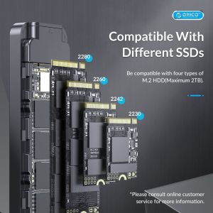 Orico външна кутия за диск Storage - Case - M.2 NVMe M key - USB3.1 Gen2 Type-C, 10Gbps - HM2-G2-BK