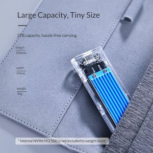 Orico външна кутия за диск Storage - Case - M.2 NVMe M key - USB3.1 Type-C - TCM2-C3-BK