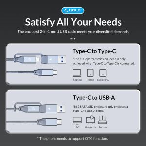 Orico външна кутия за диск Storage - Case - M.2 NVMe M-key 10 Gbps Space Gray - MM2C3-G2-GY