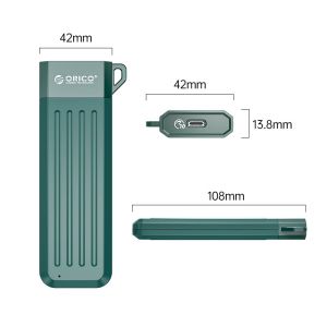 Orico външна кутия за диск Storage - Case - M.2 NVMe M-key 10 Gbps Dark Green - MM2C3-G2-GR