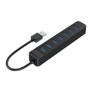 Orico хъб USB3.0 HUB 7 port - Type C input, 0.15m cable, aux Type-C power input - TWU3-7A-BK