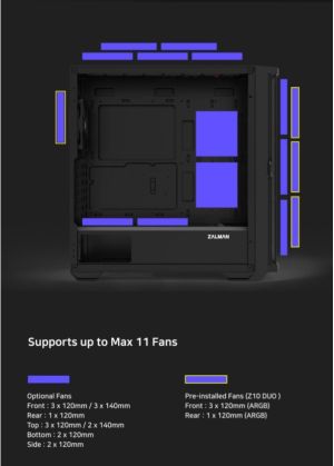 Zalman кутия Case EATX - Z10 DUO - Mesh/Tempered Glass