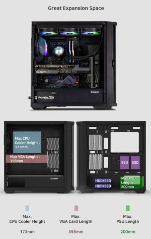 Zalman кутия Case EATX - Z10 PLUS - Tempered Glass