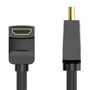 Vention Кабел HDMI Right Angle 90 Degree v2.0 M / M 4K/60Hz Gold - 2M Black - AARBH