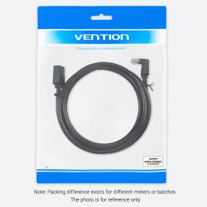 Vention Кабел HDMI Right Angle 90 Degree v2.0 M / M 4K/60Hz Gold - 2M Black - AARBH