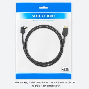 Cablu Vention HDMI Unghi drept 270 grade v2.0 M / M 4K/60Hz Aur - 1,5M Negru - AAQBG