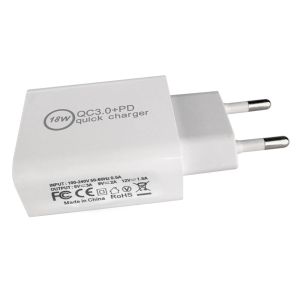 Makki бързо зарядно Fast Charger Wall - QC3.0 + Power Distribution Type-C 18W White - MAKKI-PQ18W-WH