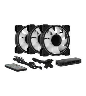 AeroCool Fan Pack 3-in-1 3x120mm - Mirage 12 Pro - Addressable RGB with Hub, Remote - ACF3-MR10227.11