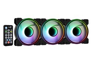 AeroCool Fan Pack 3-in-1 3x120mm - Mirage 12 Pro - Addressable RGB with Hub, Remote - ACF3-MR10227.11