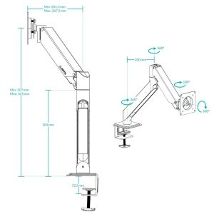 Arctic Стойка за монитор за бюро Desk Mount Monitor - X1-3D