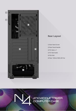 Zalman кутия за компютър Case ATX - N4 - RGB, Tempered Glass