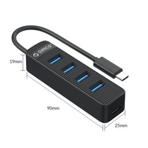 Orico хъб USB3.0 HUB 4 port - Type C input, aux Type-C power input - TWC3-4A