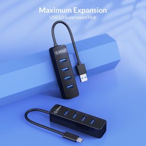 Orico хъб USB3.0 HUB 4 port - Type C input, aux Type-C power input - TWC3-4A