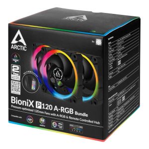 Arctic Fan SET 3x120mm - BioniX P120 A-RGB Bundle with controller/remote