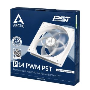 Arctic вентилатор Fan 140mm P14 PWM PST (White/Transparent) - 200-1700rpm