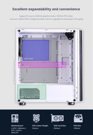 Zalman bilgisayar kasası Case ATX - R2 BEYAZ