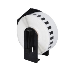 Makki Brother DK-22214 - White Continuous Length Paper Tape 12mm x 30.48m, Black on White - MK-DK-22214