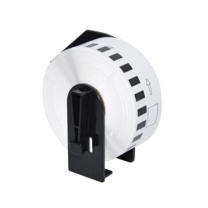 Makki Brother DK-22210 - Roll White Continuous Length Paper Tape 29mm x 30.48m, Black on White - MK-DK-22210