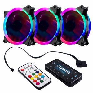 Makki FAN SET 3 x Fan 120mm RGB 2 rings, controller, remote