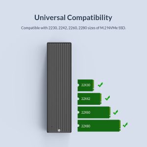 Orico външна кутия за диск Storage - Case - M.2 NVMe M-key 10 Gbps - M2PV-C3-BK-BP