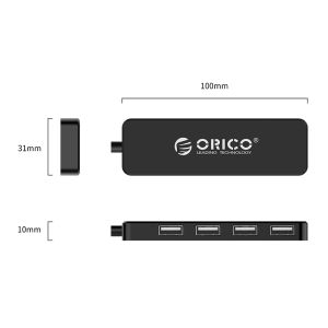 Orico hub USB2.0 HUB 4 bağlantı noktası Siyah - FL01-BK