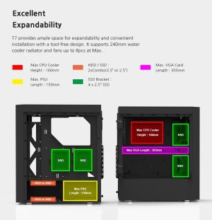 Zalman Case ATX - T7 - Black