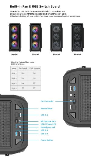 Zalman кутия за компютър Case ATX - N5 MF - 4 x 120mm Fixed RGB